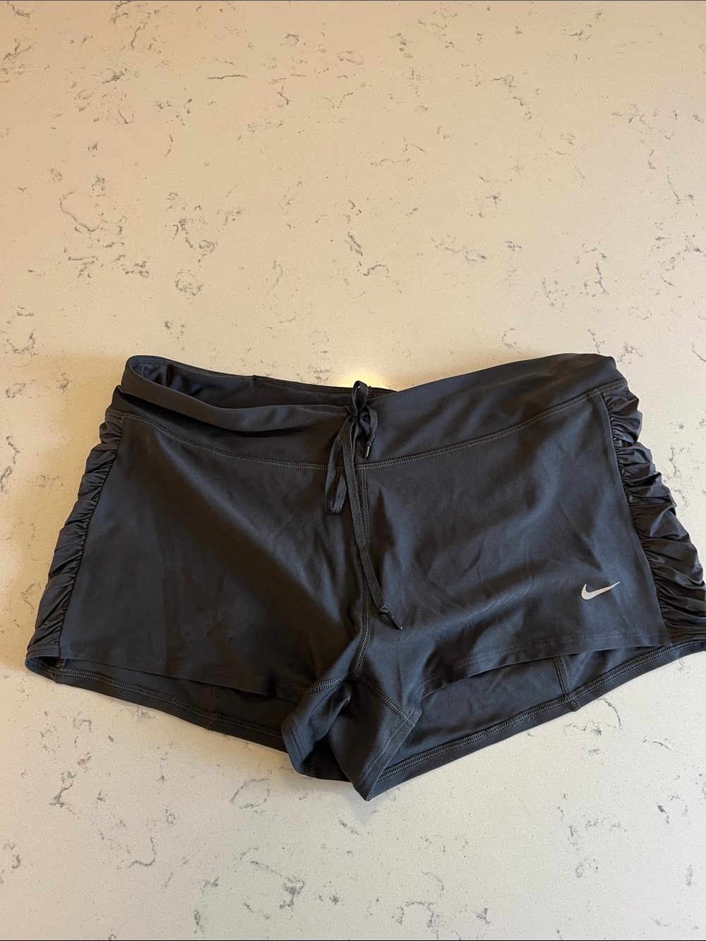 Nike Black Women's Drawstring Running Shorts with Side Ruching